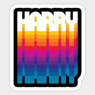 Retro Harry Proud Name Personalized Gift Rainbow Style Sticker